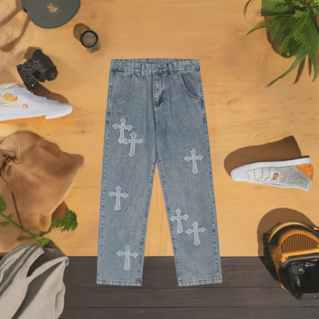 Baggie Jeans with Crosses